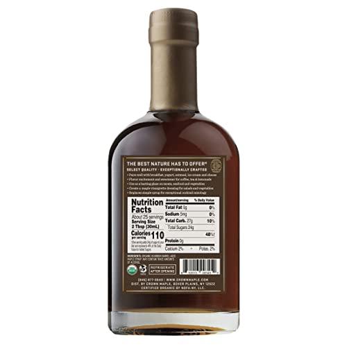 Crown Maple Crown Maple Bourbon Barrel Aged Organic Maple Syrup, Pancakes, Flavor Cocktails, Marinades and Sauces, 25 Fl Oz, (Pack of 6)