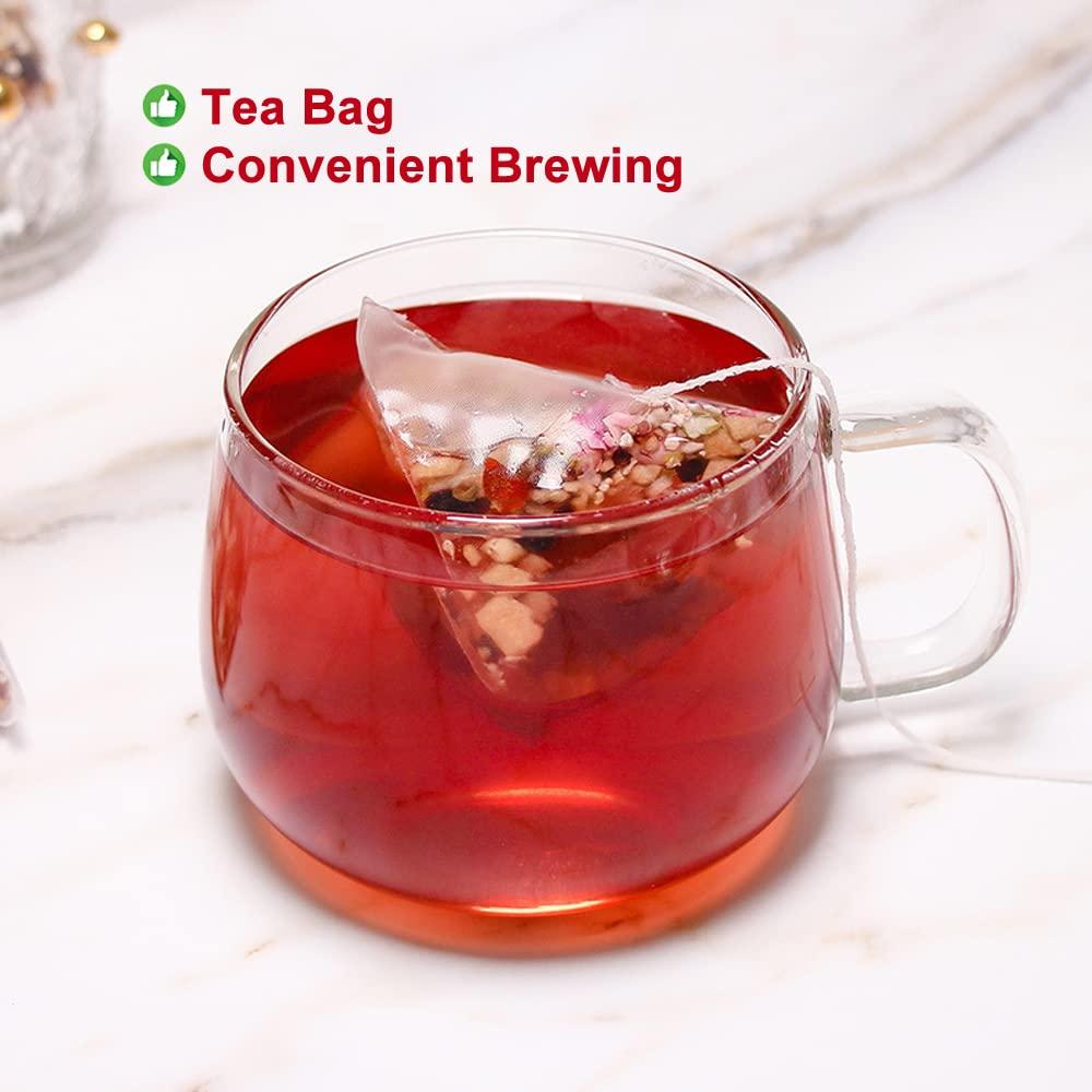 Plant Gift Plant Gift 25 Cups Mulberry Rose Prickly Pear Tea Bag ( SANG SHEN MEI GUI CI LI CHA) 8.81oz (10g*25bags/250g) Poria Cocos, Lily Natural Mixed Herbal Combination of Floral Tea