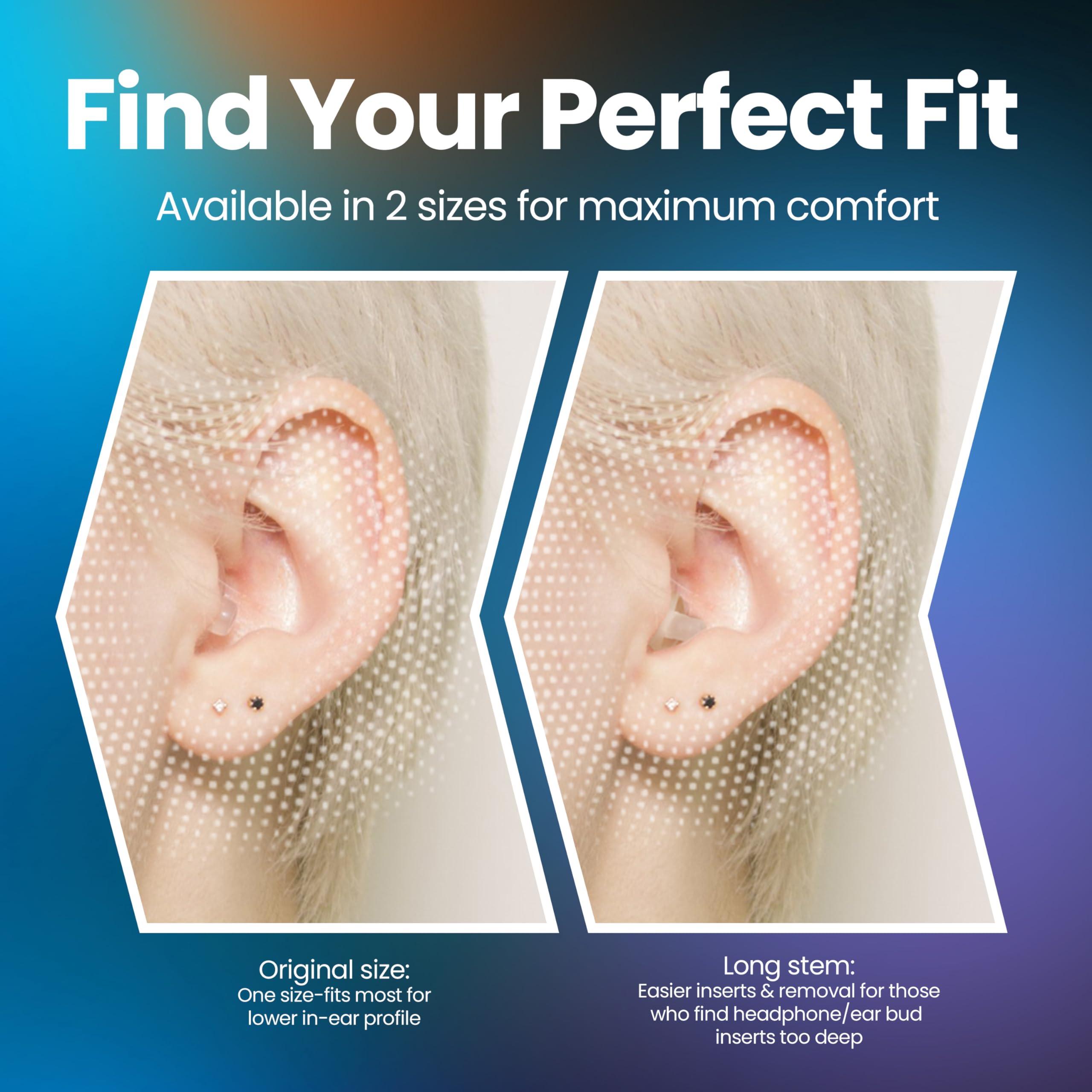 DownBeats High Fidelity Ear Plugs for Hearing Protection - Discreet, Clear Ear Plugs for Concerts, Festivals & Noisy Events - Up to 18dB Background Noise Reduction Reusable Ear Plugs - Comes with Aluminum Case