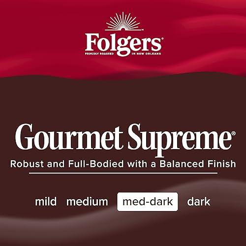 Folgers Folgers Gourmet Supreme Medium-Dark Roast Ground Coffee, 22.6 Ounce Canister