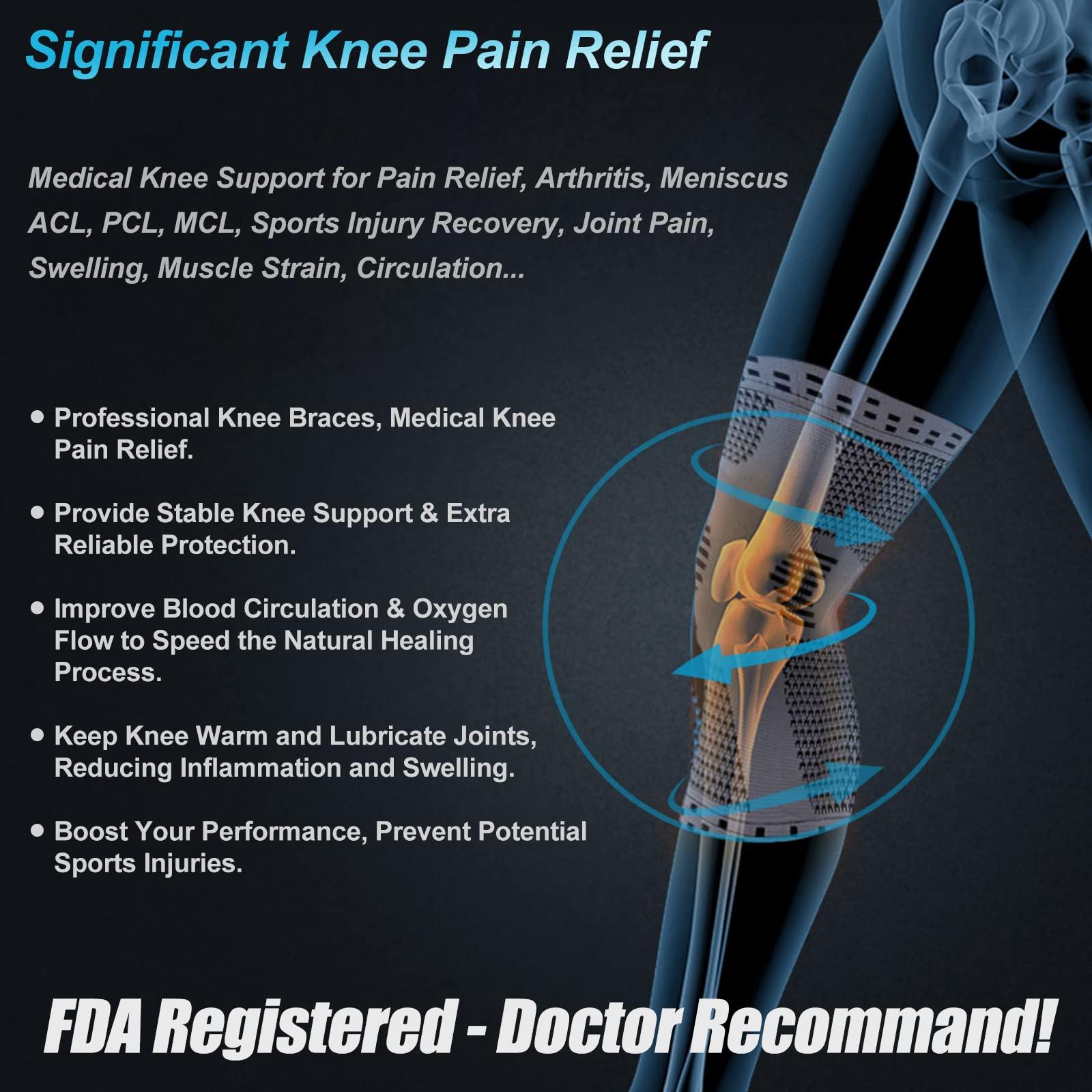 NEENCA NEENCA Professional Knee Brace for Pain Relief, Medical Knee Support with Patella Pad & Side Stabilizers, Compression Knee Sleeve for Meniscus Tear, ACL, Joint Pain, Runner, Workout - FSA/HSA Eligible