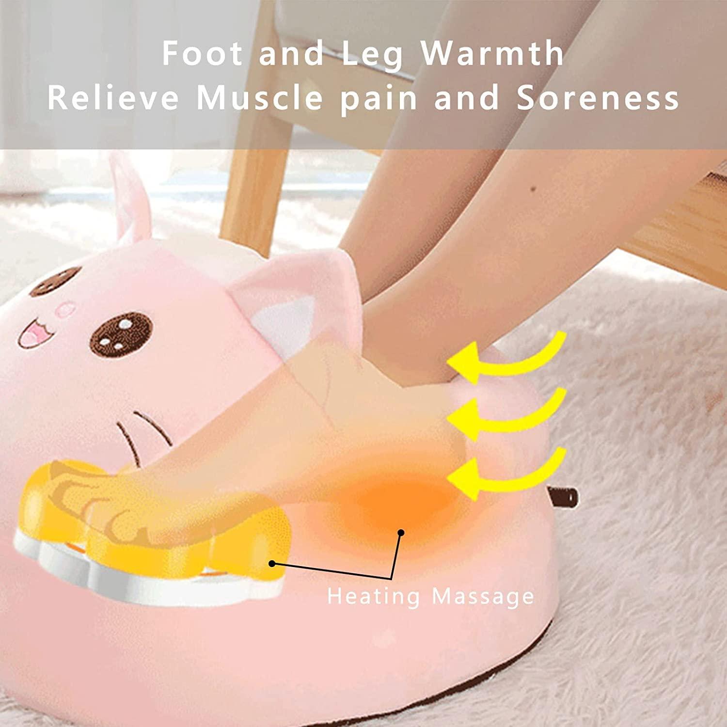 QINERSAW QINERSAW Electric Foot Warmer,Massage Foot Heater for Home and Office,Plug-in Warm Foot Pad,3-Speed Adjustment,Foot Warmer Under Desk Unisex,Machine Washable,Grey (Color : Pink2)