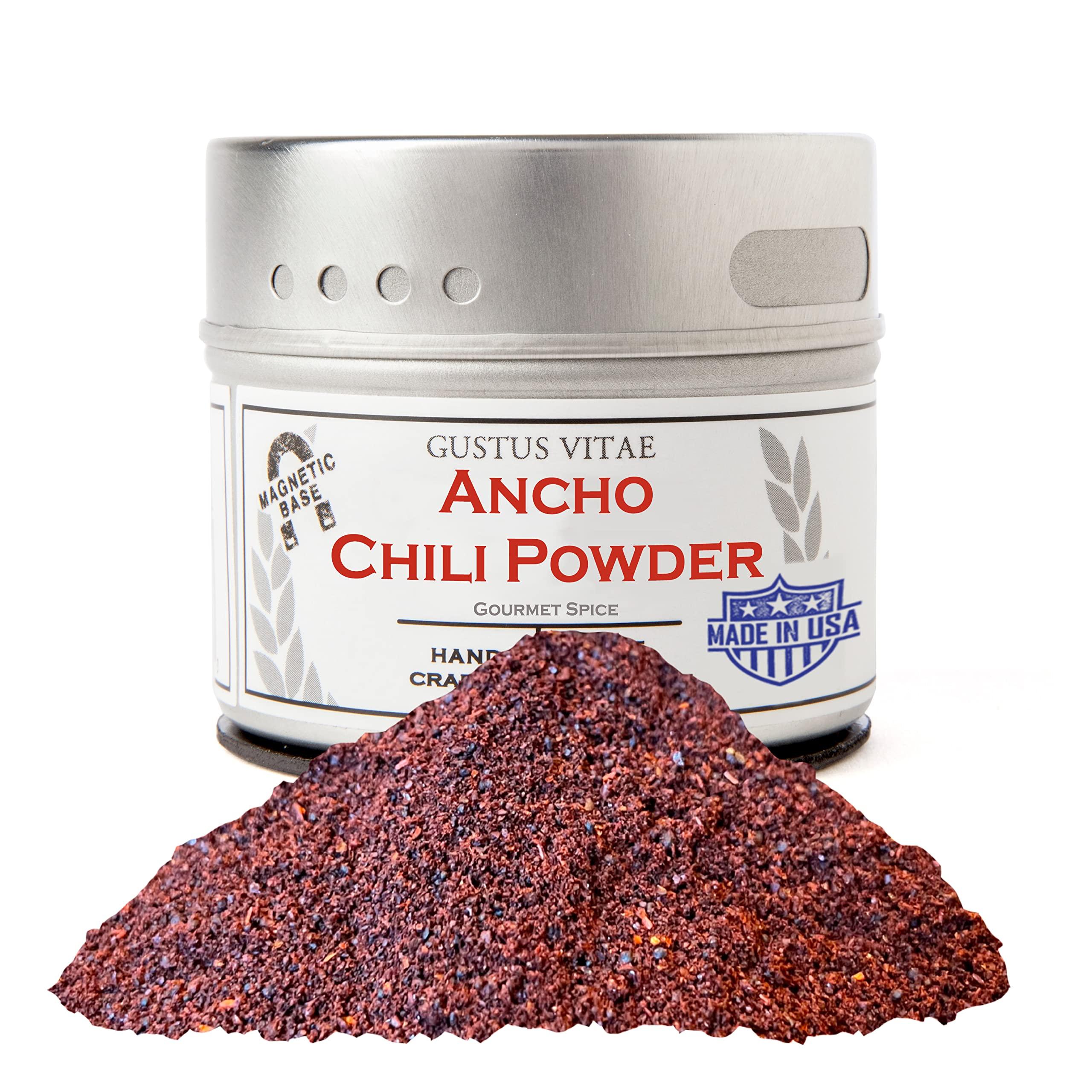 Gustus Vitae Ancho Chili Powder - Gourmet Spice - All Natural Chili Powder - Non GMO - Handcrafted - Small Batch - Artisanal Seasoning - Gustus Vitae - #0721