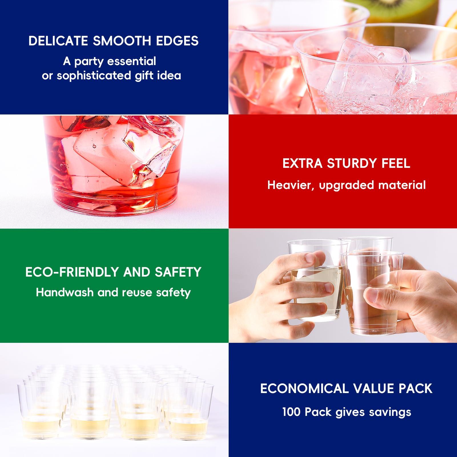 JOLLY CHEF JOLLY CHEF 14 oz Clear Plastic Cups, 100 Pack Heavy-duty Party Glasses, Disposable plastic cups for wedding Cocktails Tumblers, Ideal for Halloween,Christmas, Thanksgiving Parties