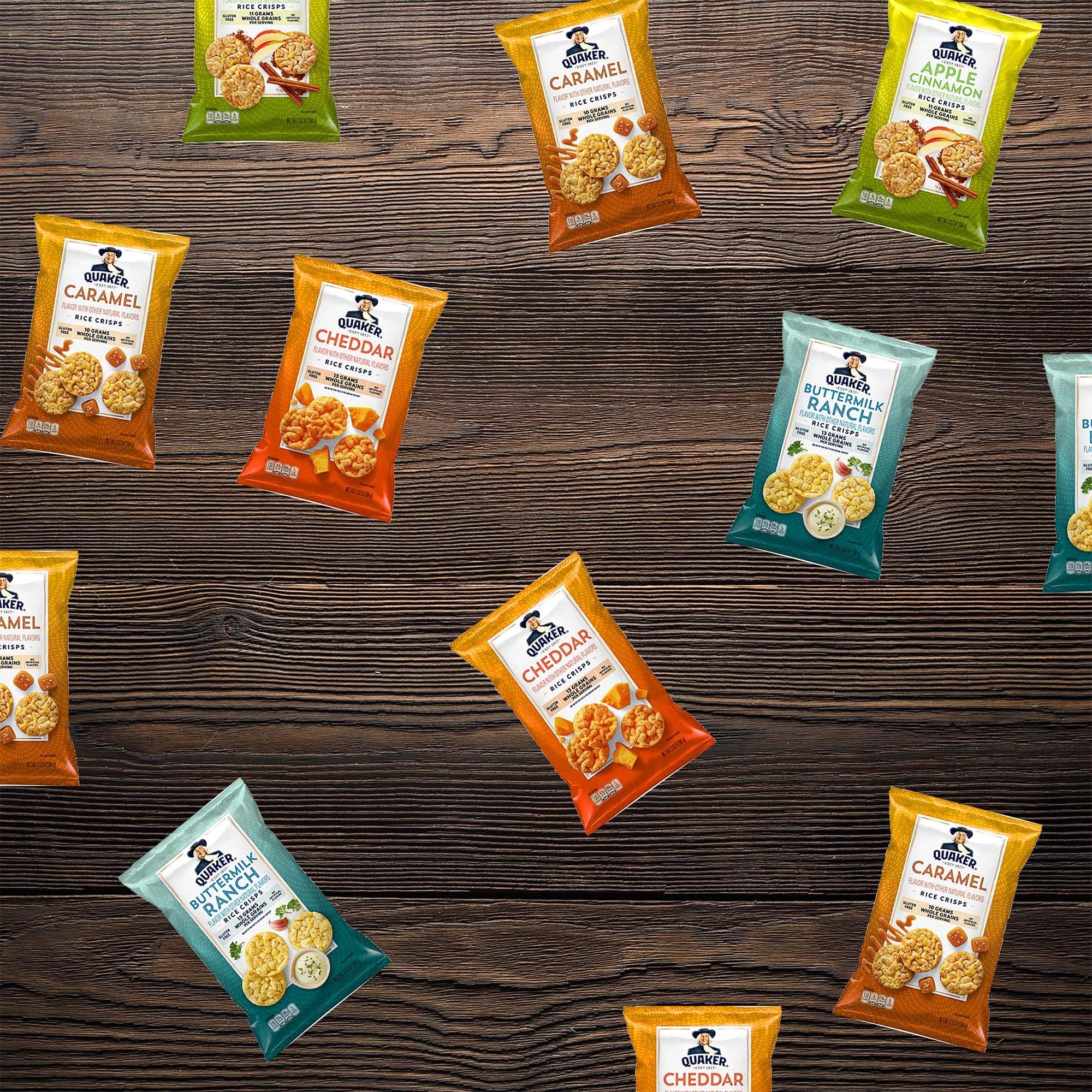 Bussin Boxes Quaker Rice Crisps Variety Pack - Multi-Grain Snack Bag Healthy Snack Assortment (30 Count)