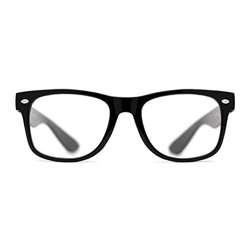 SA106 Classic Hipster Horn Rim Reading Glasses Black +1.5