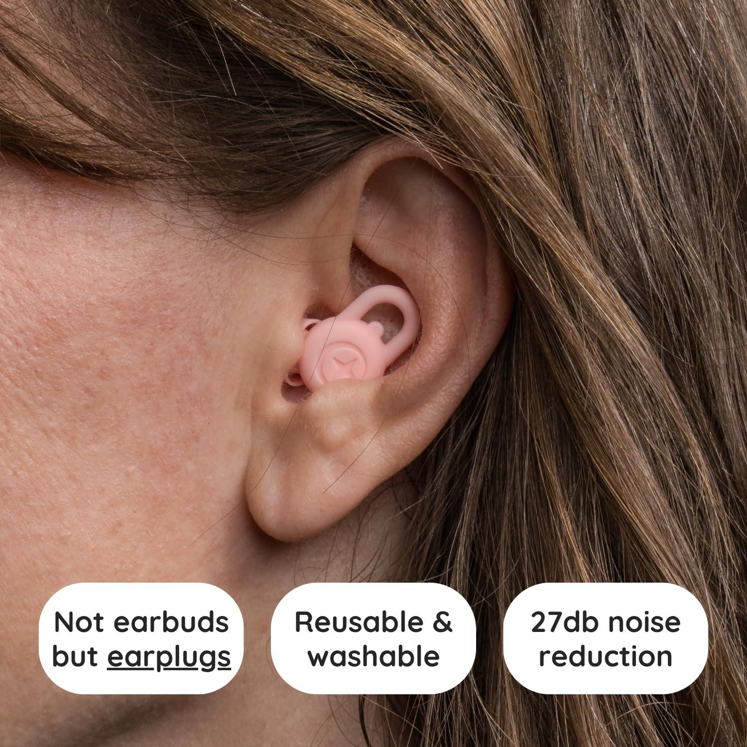 SoftBliss SoftBliss Ear Plugs for Sleeping Not Earbuds, Super Soft Sleep Earplugs, Reusable, Reduce Noise, Block Intrusive Sounds, for All Ears (Pink)