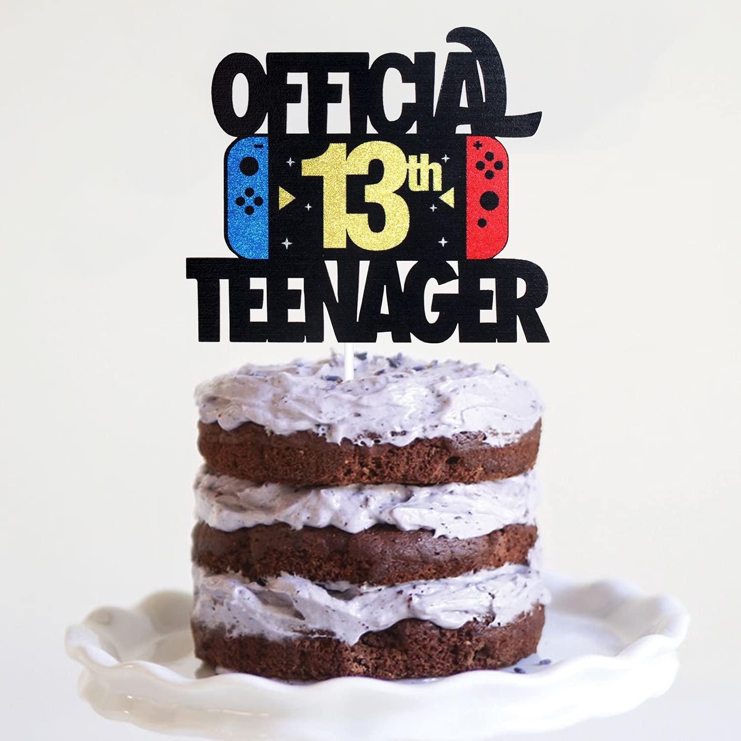 LHCING OFFICIAL TEENAGER 13th Birthday Cake Topper - Boys Girls 13th Birthday Glitter Cake Supplies - Thirteen Years Old Birthday Party Decoration