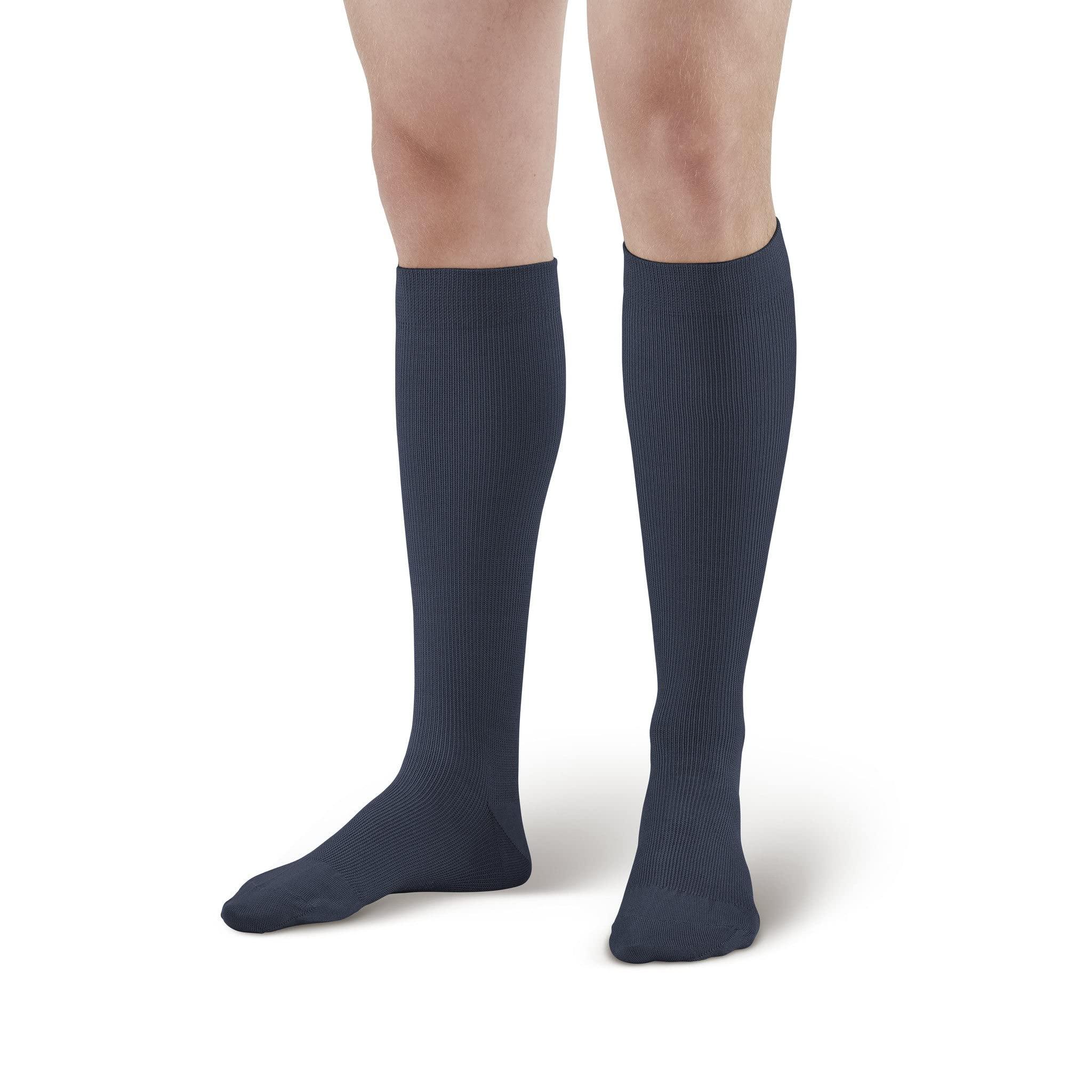 Ames Walker Ames Walker AW Style 111 Cotton 20-30 mmHg Firm Compression Knee High Socks Khaki Small