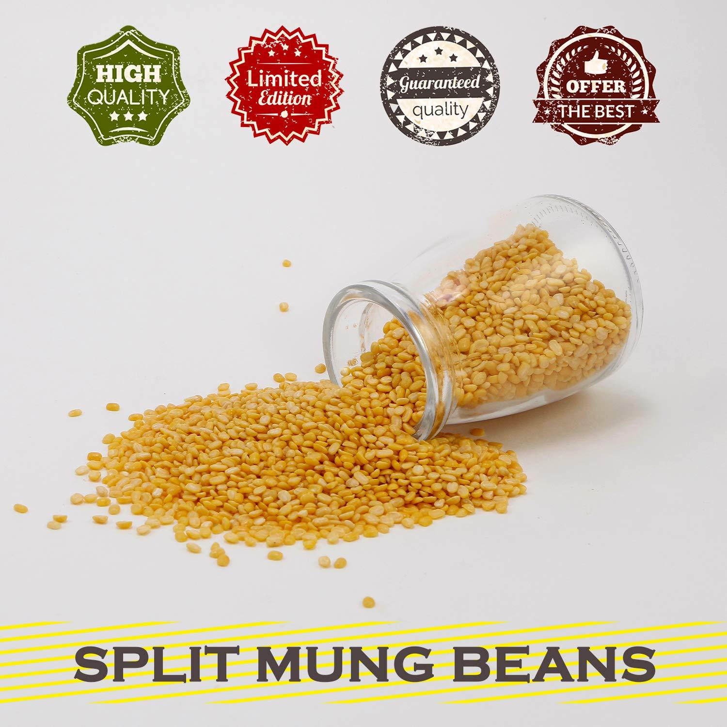 NY Spice Shop NY SPICE SHOP Split Mung Beans 5 Pound Yellow Mung lentils Split Mung Dal (without Skin) Moong Dal Beans Protein & Fiber Rich lentils - Best for Cooking & kitchari