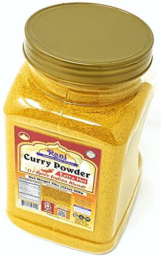 Rani Brand Authentic Indian Products Rani Curry Powder EXTRA HOT (11-Spice Authentic Indian Blend) 32oz (2lbs) 908g PET Jar ~ All Natural | Salt-Free | Vegan | No Colors | Gluten Friendly | NON-GMO | Indian Origin