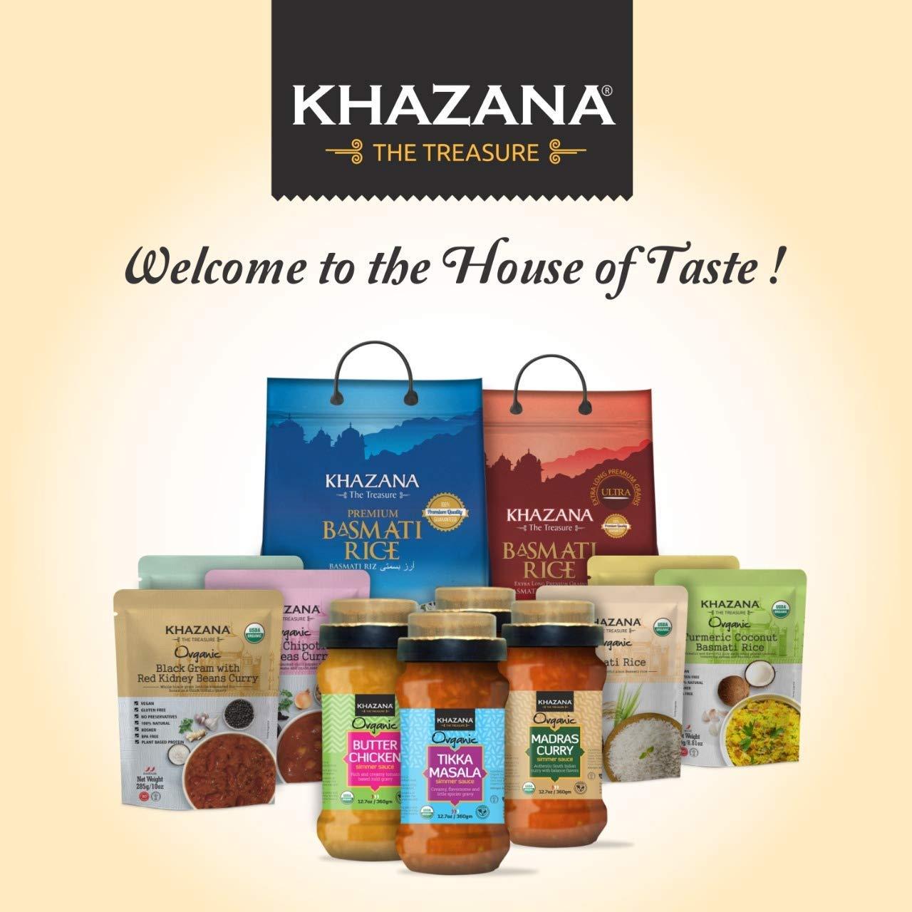 Khazana Khazana Organic Ready to Eat Meals - Tikka Masala Chickpeas Curry (Pack of 6, 10oz Pouches) - Non-GMO, Vegan, Gluten Free & Kosher - Authentic Indian Cuisine in 90 Seconds!