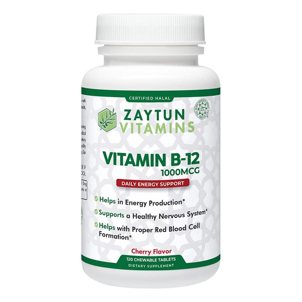 Zaytun Vitamins Zaytun Halal Vitamin B12 1000mcg, Promotes Energy Production, Metabolism and Healthy Nervous System - Vegetarians and Vegans Formula - Dairy-Free - 4 Months Supply - Made in USA