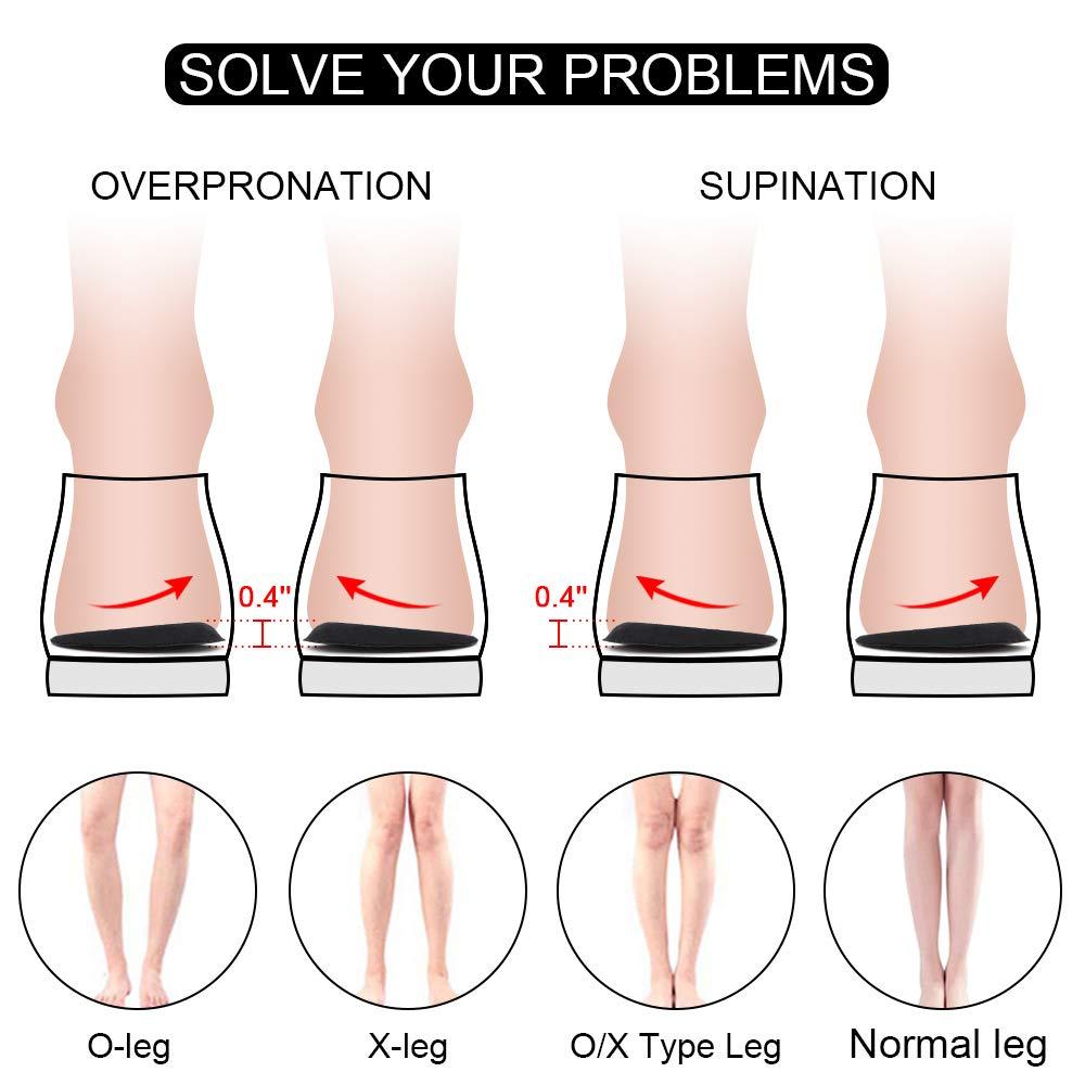 Dr.Foot Dr. Foot's Supination Insoles & Overpronation Insoles, Medial & Lateral Heel Cups for Foot Alignment, Knee Pain, Bow Legs, Osteoarthritis(Medium - Women's 8-11.5|Men's 6-10.5, Black)