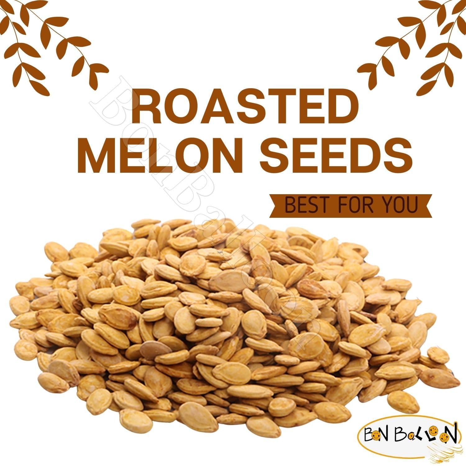 bonballoon bonballoon Melon Whole Seeds Super Premium Natural Roasted & Salted Egyptian Original Best Food Gourmet Fancy Snack Snacks No Gmo Vegan Kosher Halal (17.64 oz / 500 gm)