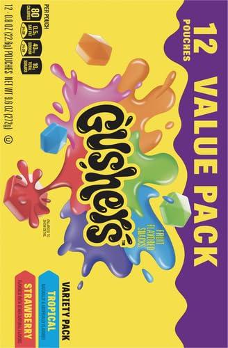 Gushers Gushers Fruit Flavored Snacks, Strawberry Splash and Tropical, 12 ct (Pack of 2)