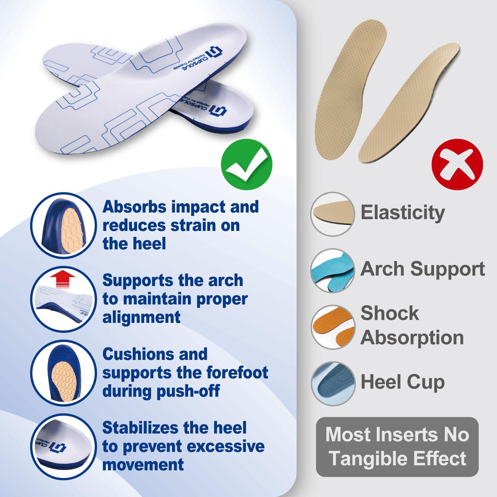 GED Skateboarding Shoe Insoles for Women, GED Sports Inserts for Skate Sneakers and Athletic Activity, Orthotic Insoles for Stability, Cushioning, Shock Absorbing, Arch Support, Protection US 6-6.5