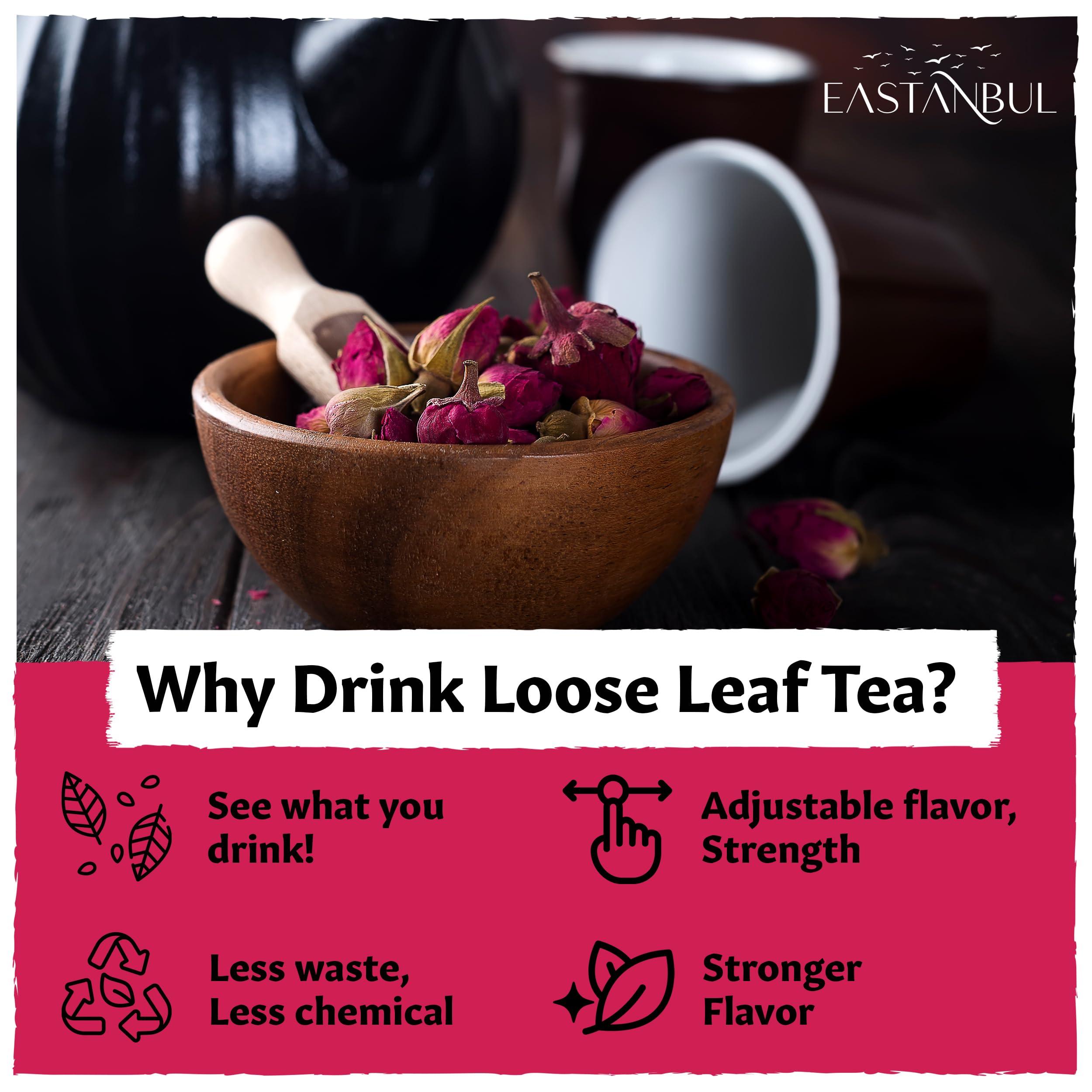 Eastanbul Eastanbul Dried Rose Buds, 1.4oz Edible Rose Buds For Desserts, Caffeine-Free Tea, Edible for Baking, Jam, Crafting, Dry, Natural, Vegan, Non GMO, Gluten Free