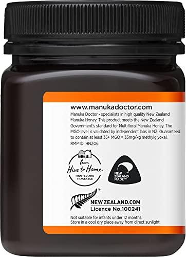 Manuka Doctor MANUKA DOCTOR - MGO 35+ Manuka Honey Multifloral, 100% Pure New Zealand Honey. Certified. Guaranteed. RAW. Non-GMO (8.75oz)