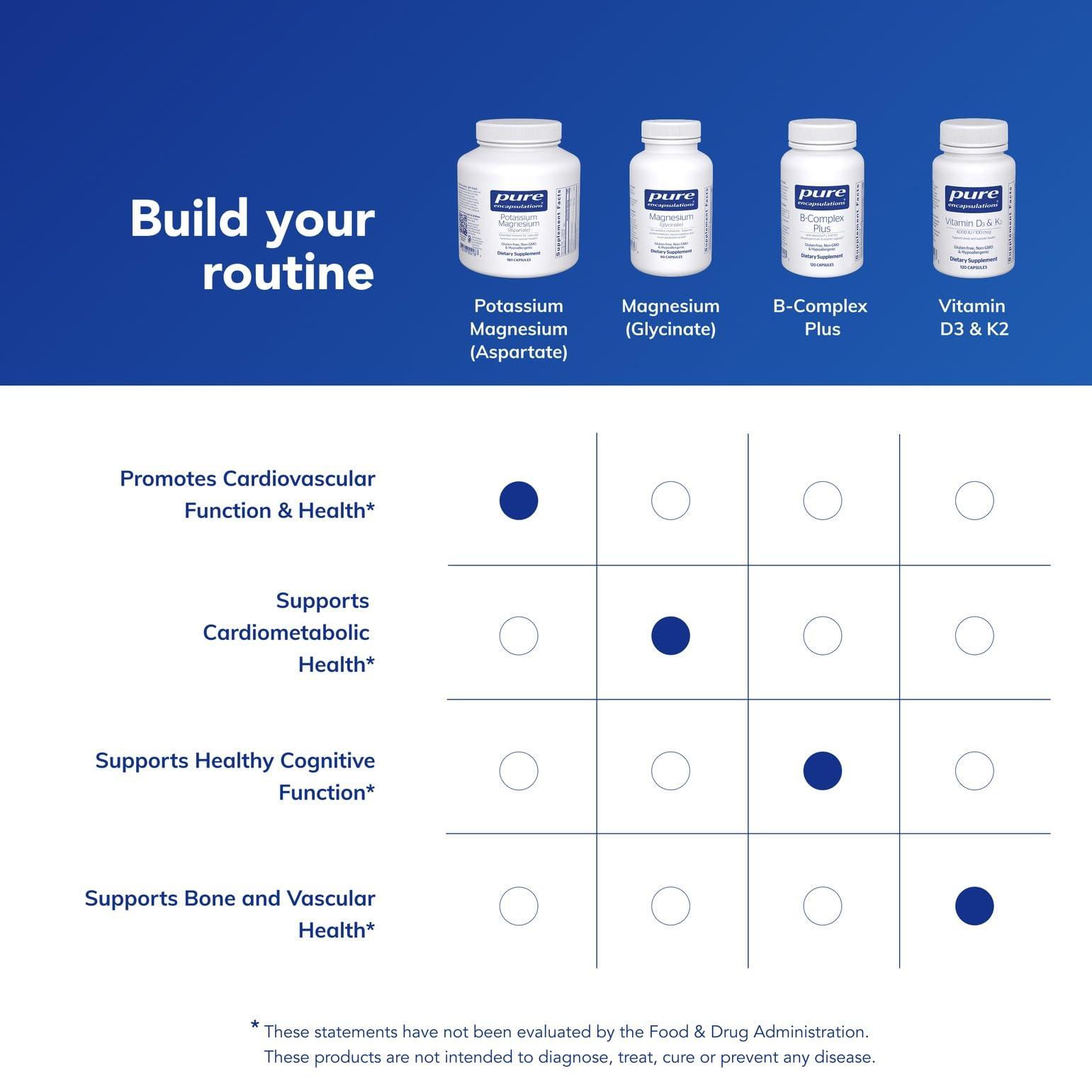 Pure Encapsulations Pure Encapsulations Potassium Magnesium (Aspartate) | Supplement to Support Heart, Muscular, Bone, and Nerve Health* | 180 Capsules