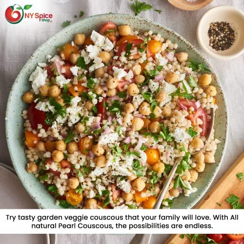 NY Spice Shop NY SPICE SHOP Pearl Couscous - Israeli Couscous - Cous Cous - Couscous Pearls - Pearled Couscous - Whole Wheat Orzo - Whole Wheat Couscous - Fregola Pasta - Israeli Pearl Couscous – 1 Pound