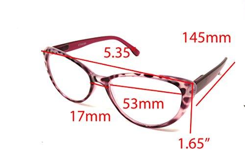 COLOR VIPER ColorViper basic cateye women reader spring hinge Reading Glasses 52m-17mm-140mm (purple tortoise, 1.25)