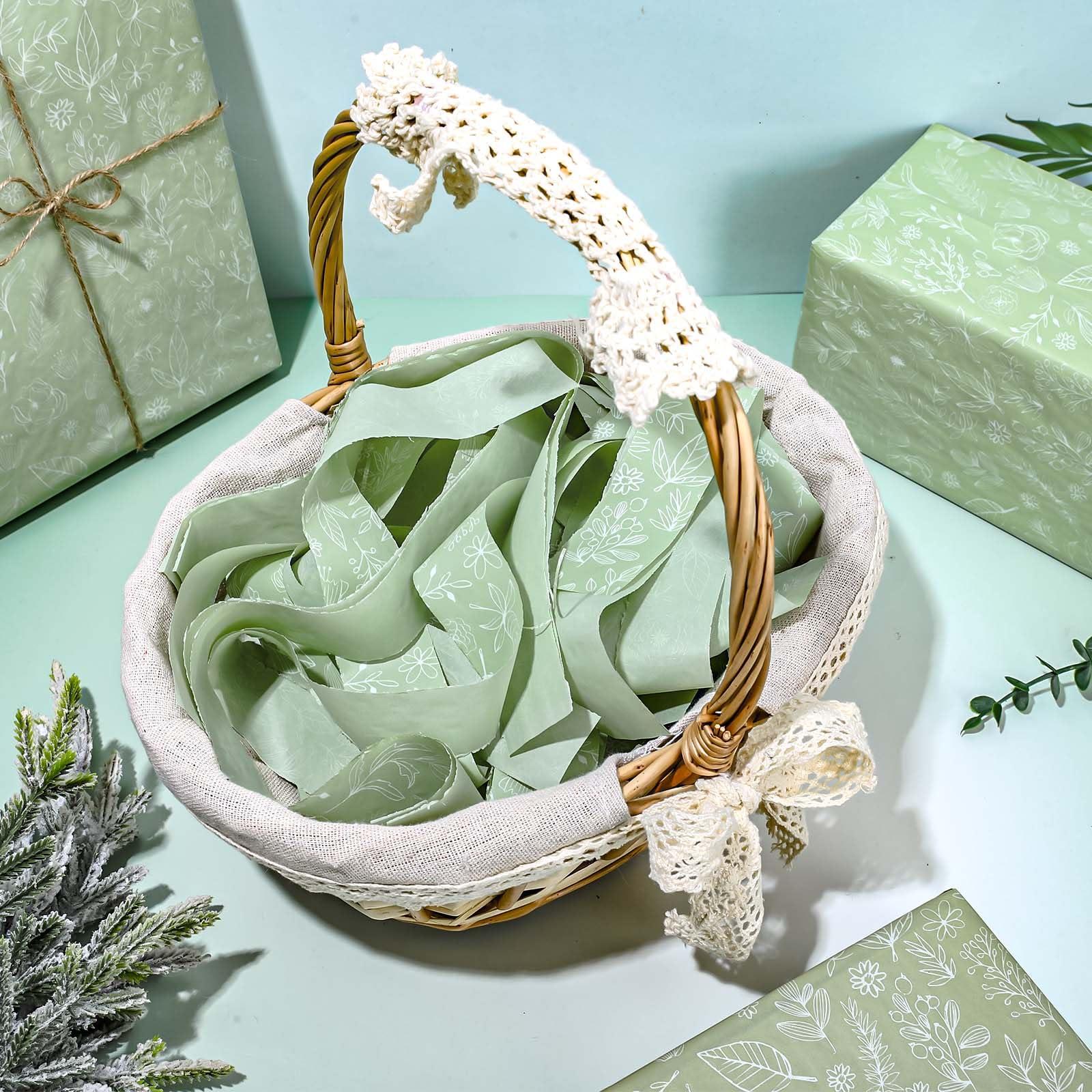 Generic AnyDesign 100 Sheets Sage Green Wildflower Tissue Paper Green White Floral Gift Wrapping Paper Bulk Botanical Greenery Flower DIY Art Craft Paper for Packaging Wedding Birthday Baby Shower Bouquet