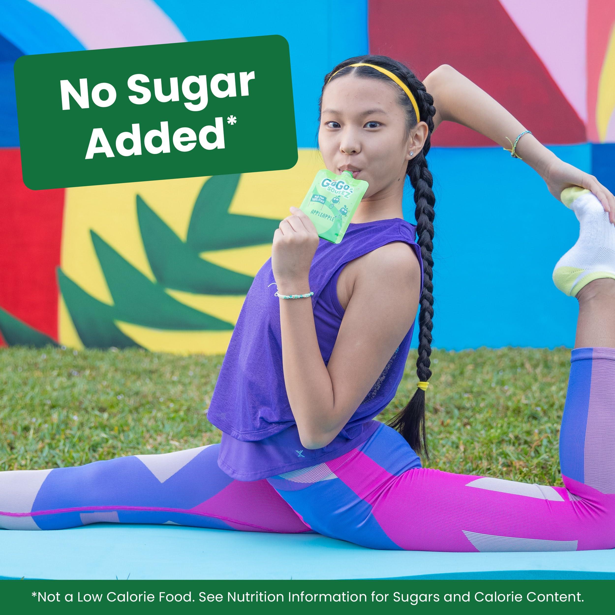 GoGo SqueeZ GoGo squeeZ Applesauce and Fruit Puree Variety Pack, Apple & Cinnamon, 3.2 oz (Pack of 20), Unsweetened Fruit Snacks for Kids, Gluten Free, Nut Free and Dairy Free, BPA Free Pouches