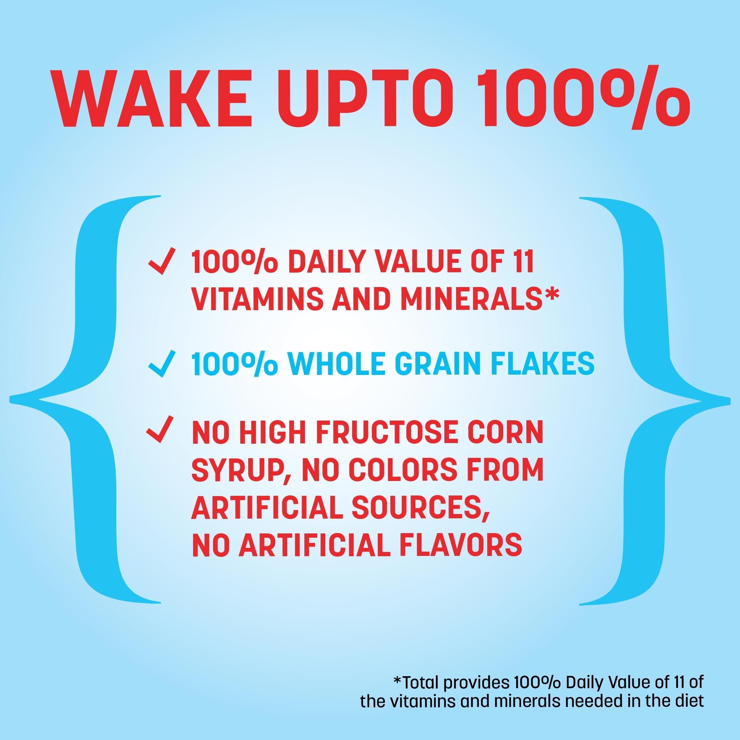 Total Total Breakfast Cereal, 100% Daily Value of 11 Vitamins & Minerals, Whole Grain Cereal, 16 oz