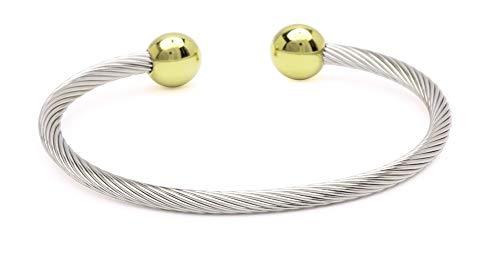 QRAY QRAY Combo Deluxe Surgical Steel Golf Athletic Bracelet (Medium: 7"~7.75")