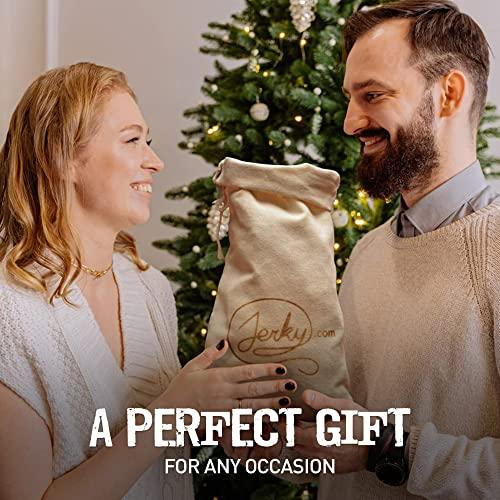 Jerky.com Jerky Gift Basket for Men - 26pc Jerky Variety Pack of Beef, Pork, Turkey, & Ham Snack Sticks - High Protein Healthy Snack - Unique Gift for Men