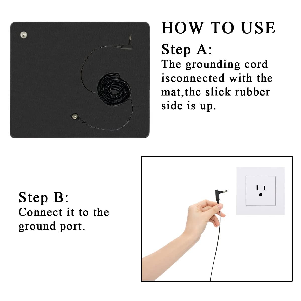 generic Grounding Mat, Grounding Bed Mat with 1 Grounding Cord Indoor Mat for Improving Sleep Body Health (11.8 * 23.6inch)