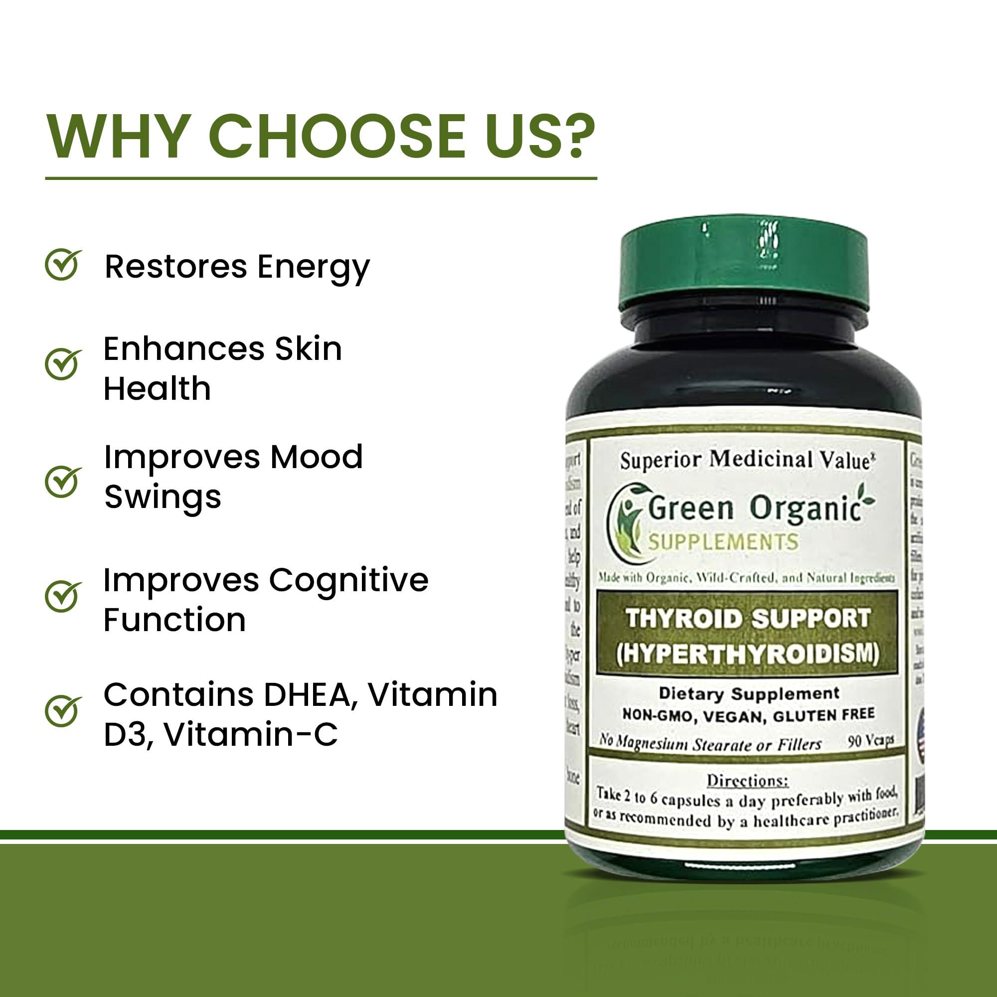 Green Organic Supplements Green Organic Supplements Thyroid & Hypothyroidism, High Absorbable, Non-GMO, Gluten-Free