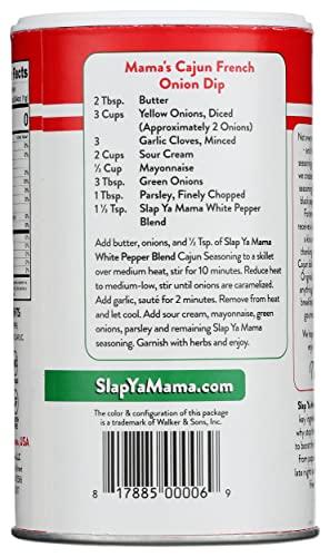 SLAP YA MAMA Slap Ya Mama White Pepper Blend Cajun Seasoning, Kosher, Gluten Free, 8 Ounce (Pack of 6)
