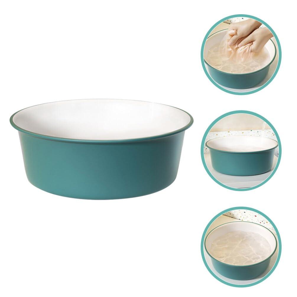 Housoutil Housoutil 2 Pcs Plastic Wash Basin Round Dish Pan Wash Tub Bathroom Water Tub Face Cleansing Basin for Home Kitchen and Camping M
