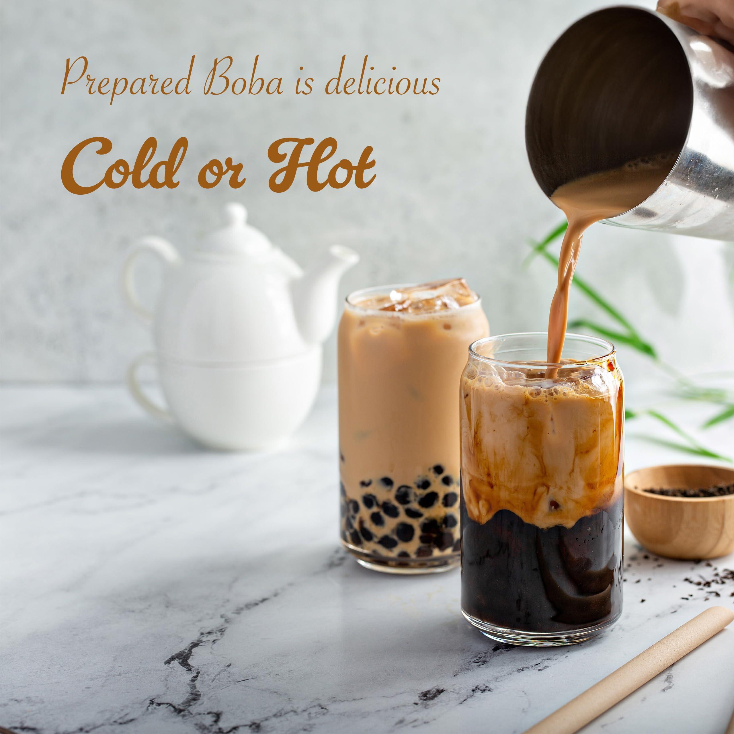 E-FA BRAND E8 E-FA BRAND Boba Black Tapioca Pearl, Fresh Boba Bubble Tea, Ready to Cook in 5 Minutes or Microwave in 3 Minutes, 2.2 LB (Pack of 2)