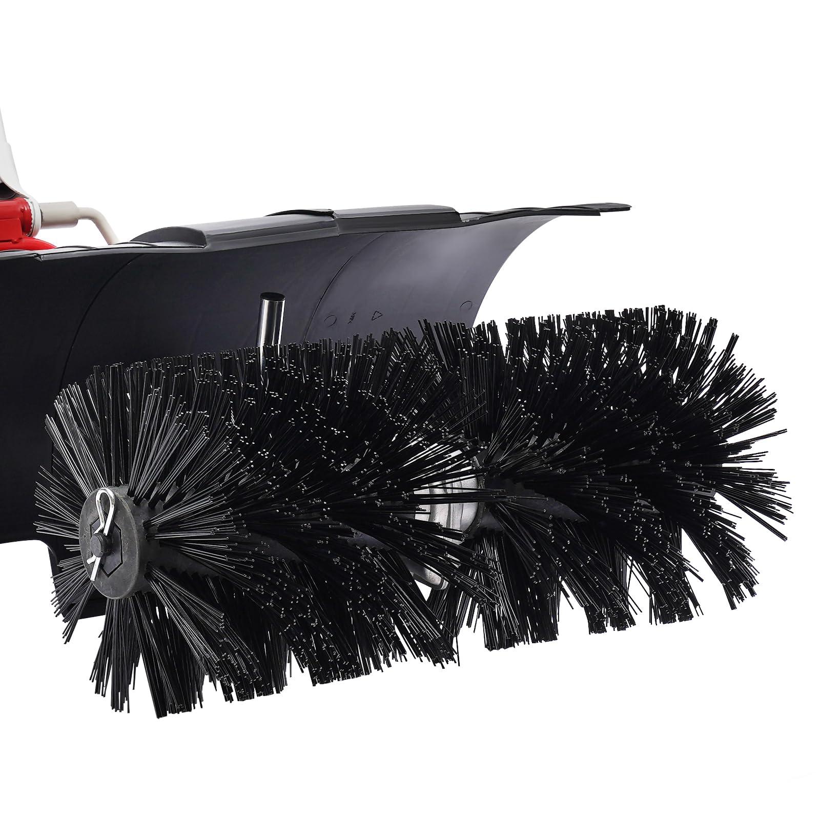 Oiveinya Gas Power Sweeper,52CC 2.5HP 2 Stroke Power Broom Sweeper Handheld Walk Behind Cleaning Driveway,Gas Powered Lawn Sweeper Snow Brush Sweeper for Park Lawn Sidewalk Outdoor