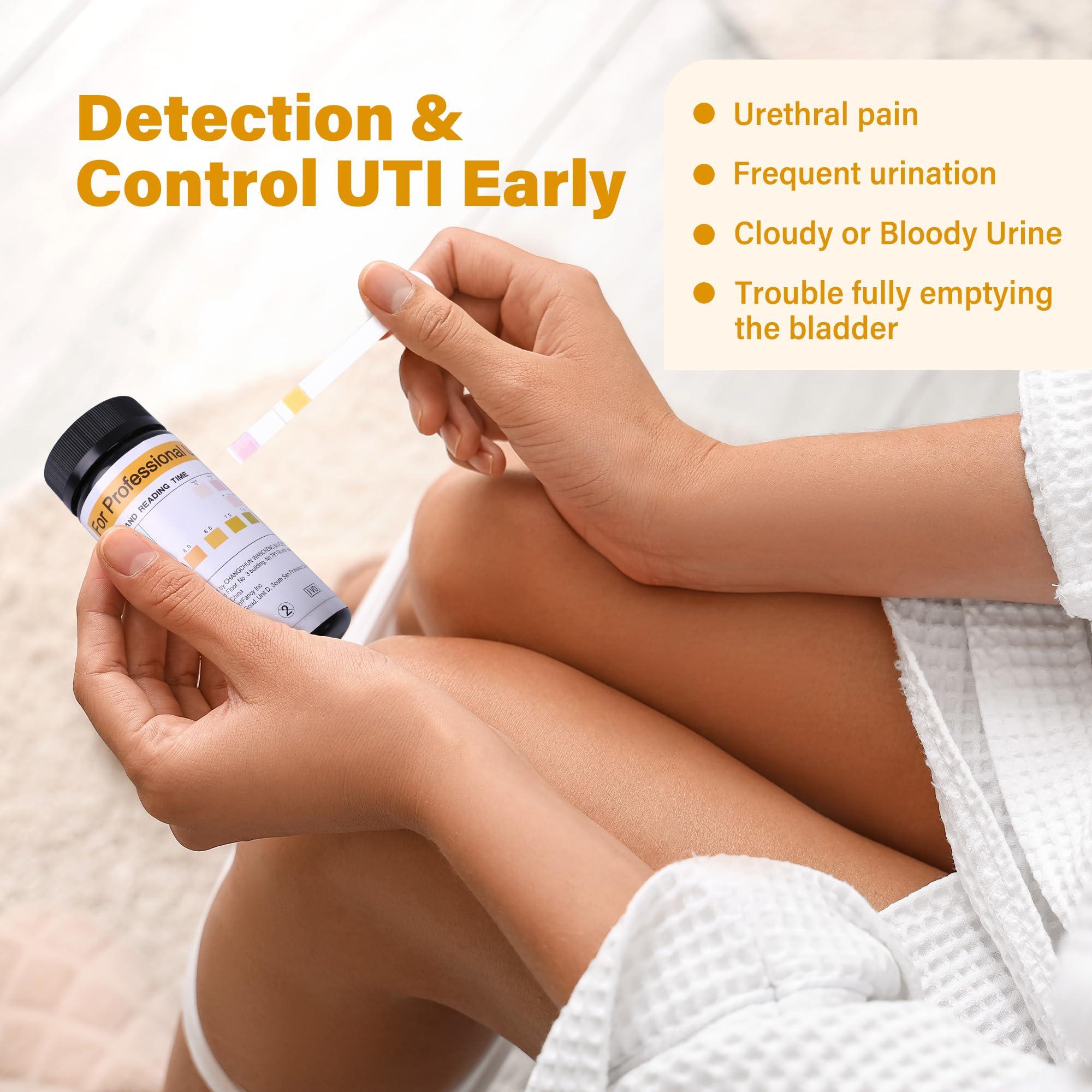 LotFancy Urine Test Strips, 50ct UTI Test Strips for Women, 3-in-1 Urinary Tract Infection Test Strips for Leukocytes, Nitrite and PH Test, Accurate Results in 1 Minute