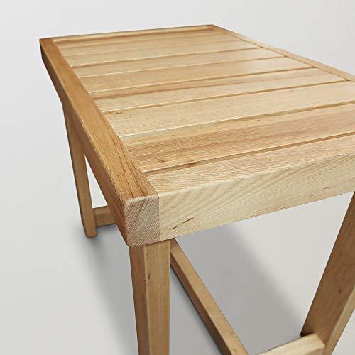 American Trails American Trails 18" Solid White Shower Bench, Natural Oak