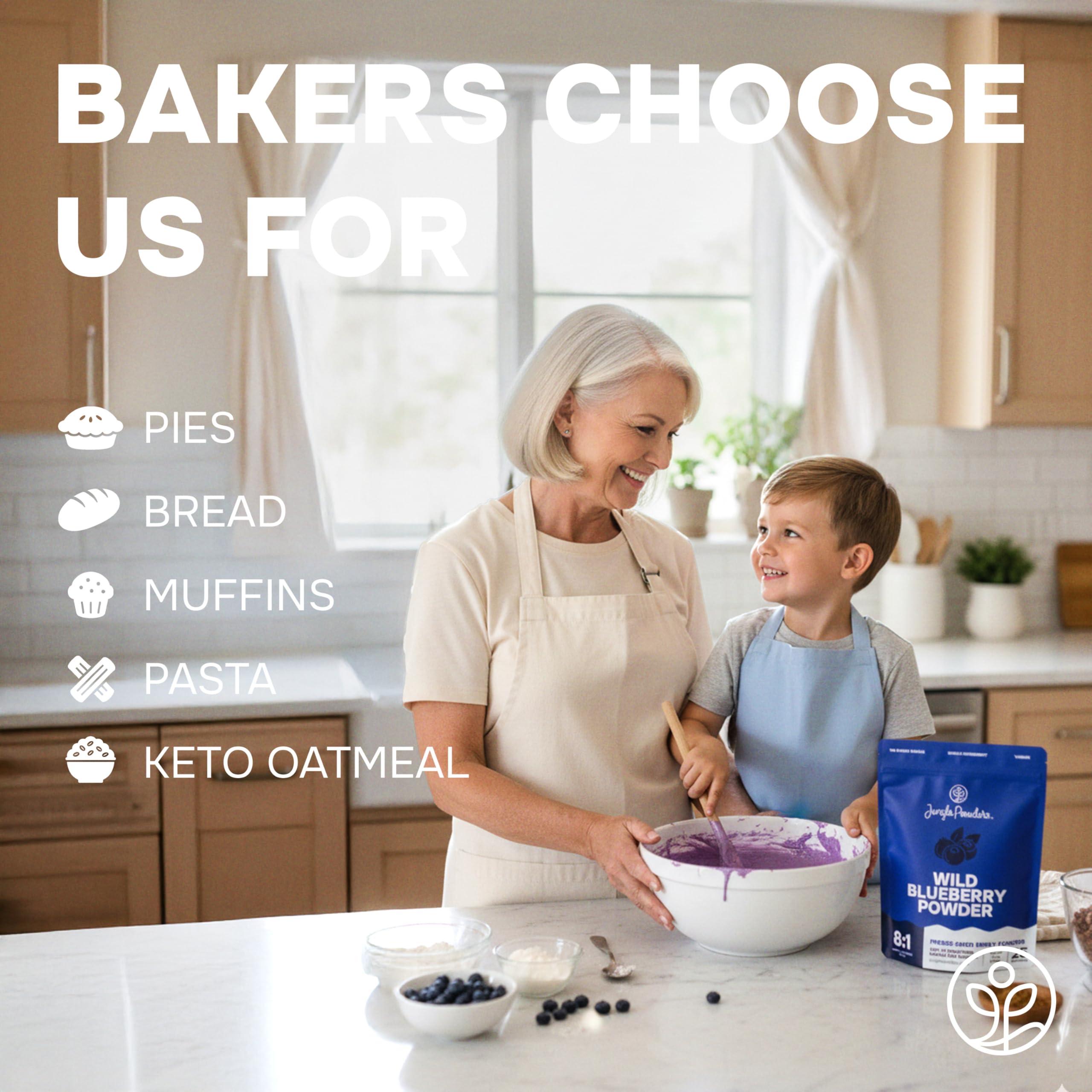 Jungle Powders Jungle Powders Wild Blueberry Powder 7 Ounce Bag, Nordic Freeze Dried Blueberries No Sugar Added For Smoothie, Additive and Filler Free Bilberry Fruit Superfood Powder For Baking Flavoring Cooking