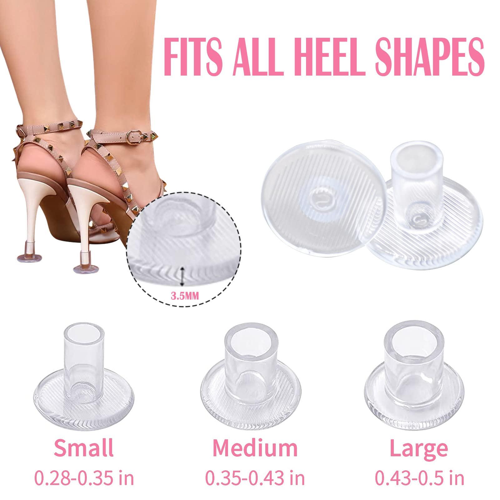 OZIO Heel Protectors for Grass 21 Pcs, 3 Sizes Grass High Heel Protectors for Walking on Grass and Uneven Floor, Clear Heel Sink Stoppers for Women Wedding Shoes