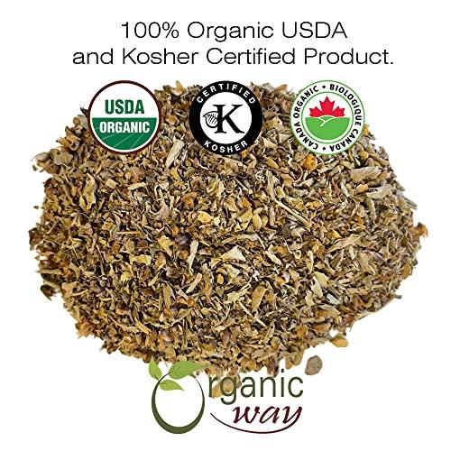 Organic Way Organic Way Holy Tulsi / Holy Basil Herb Cut & Sifted (Ocimum tenuiflorum) - Organic & Kosher Certified | Raw, Vegan, Non GMO & Gluten Free | USDA Certified | Origin - India (1 LBS / 16 Oz)