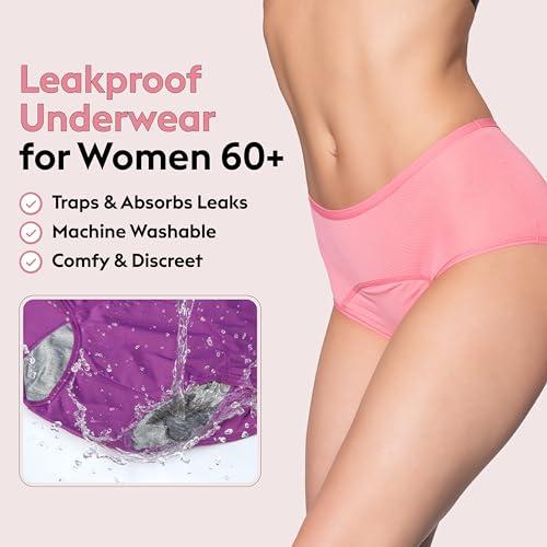 Everdries Everdries Washable & Reusable Incontinence Underwear for Women Over 60 - Leakproof, Discreet, Absorbent, Machine-Washable Panties (Original, L, Pack of 5)