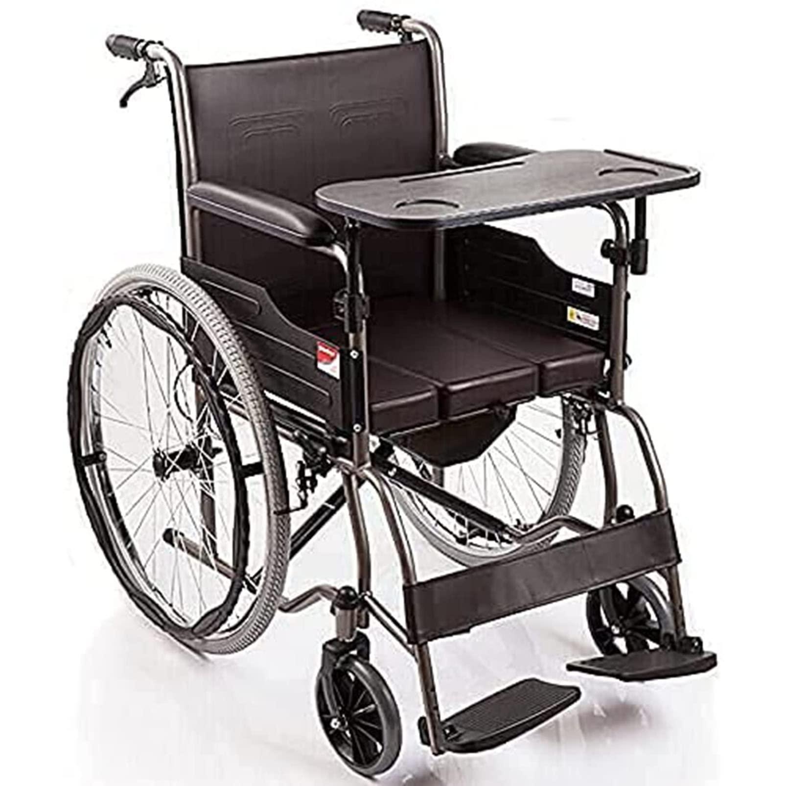 HDXWIFD HDXWIFD Portable Wheelchair Lap Tray Table, Removable Wheelchair Tray Table for Adult Elderly Eating Reading Sturdy ABS Plastic Wheelchair Dining Table Board, Wheelchair Tray