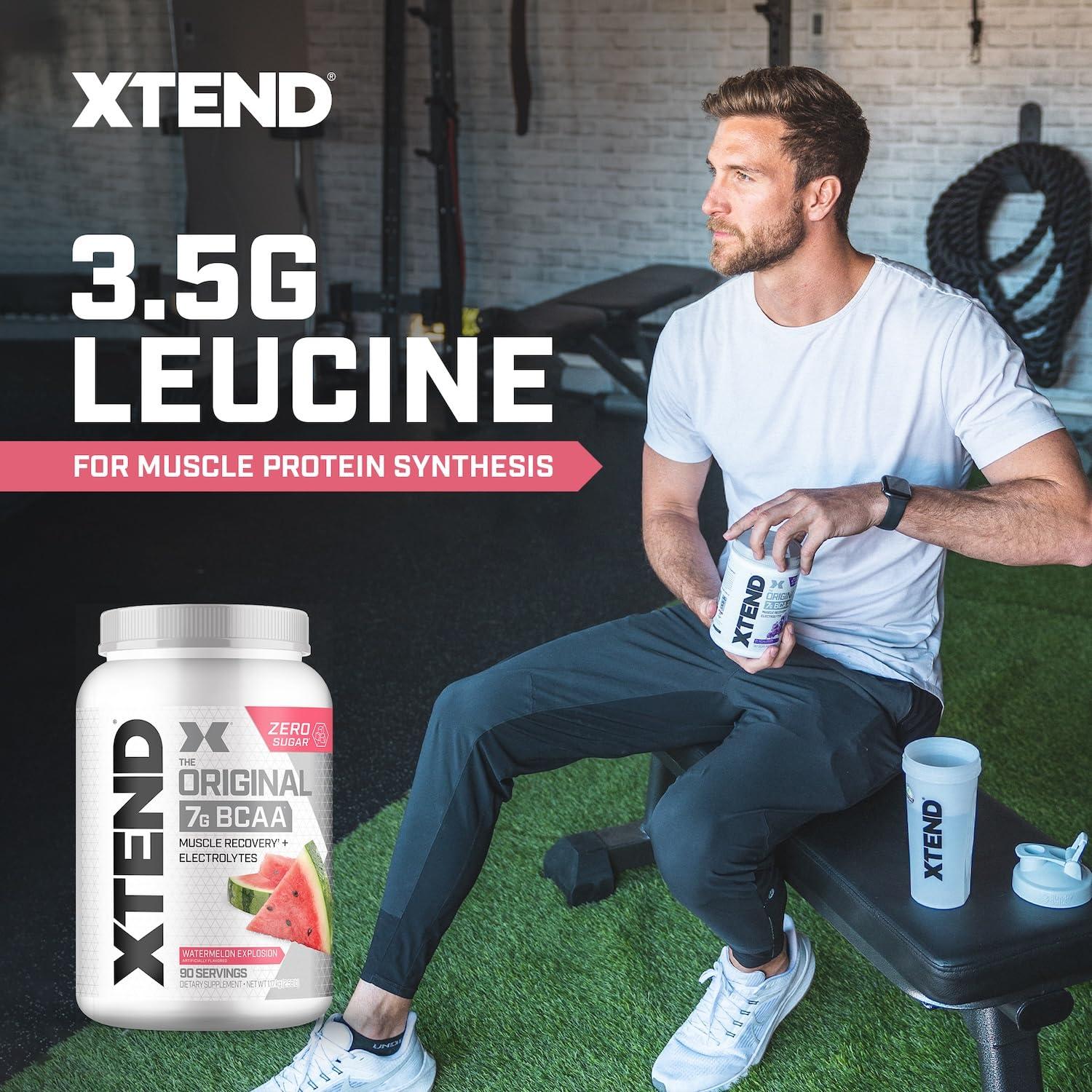 Xtend Xtend XTEND Original BCAA Powder 7g BCAA and 2.5g L-Glutamine, Sugar Free Post Workout Muscle Recovery Drink with Amino Acids for Men & Women, 90 Servings