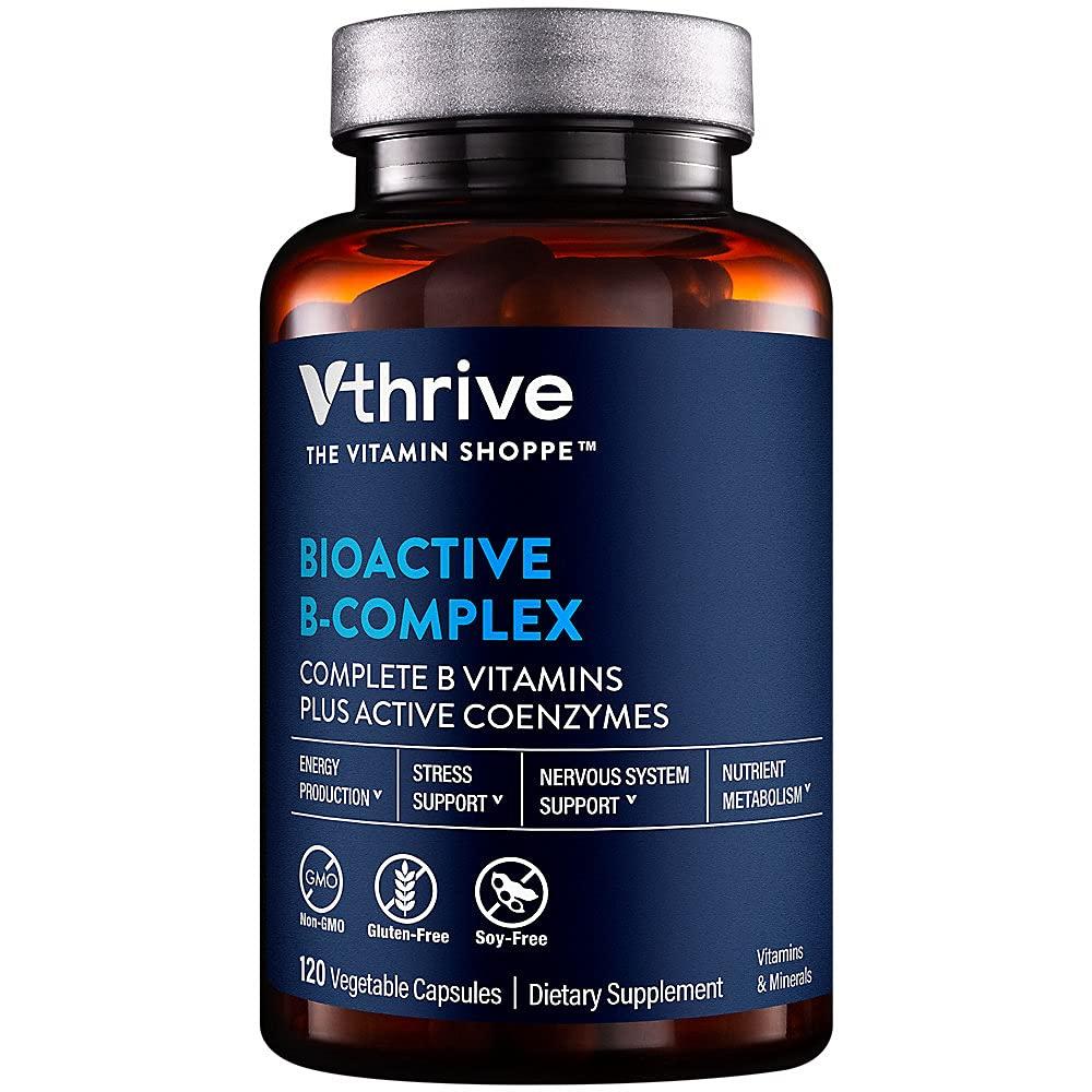 Vthrive Vthrive Bioactive B-Complex - Vitamin B + Active Coenzymes for Energy Production (120 Vegetable Capsules)