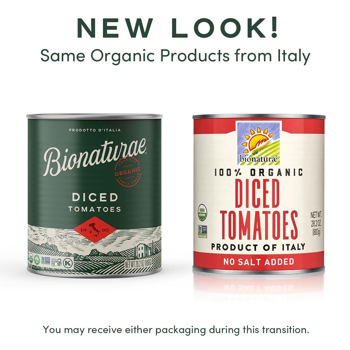 bionaturae Bionaturae Organic Diced Tomatoes - Diced Tomatoes Can, Diced Tomatoes Organic No Salt, Keto Friendly, Non-GMO, No Added Sugar, No Added Salt, Made in Italy - 28.2 Oz, 12 Pack
