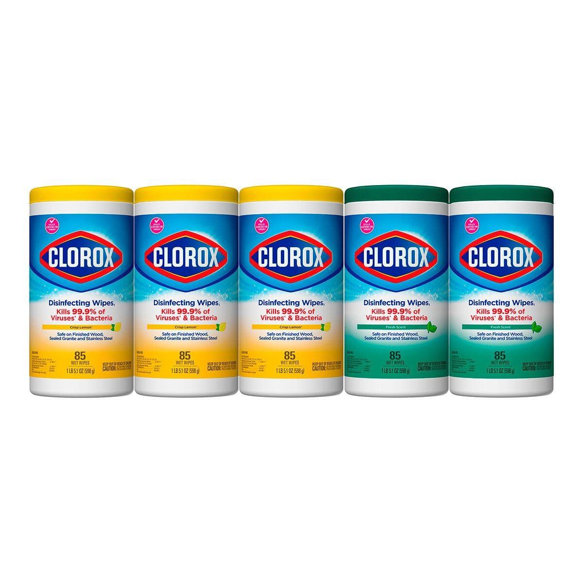 Clorox Clorox Disinfecting Wipes Variety Pack - 5X Cleaning Power, Kills 99.9% of Bacteria - 5 Pack, 425 Count Total