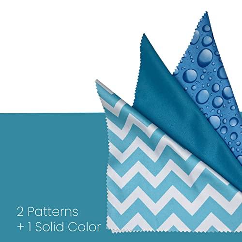 Optigear Optigear Microfiber Lens Cleaning Cloth Kit | 12 Pack | 3 Styles | Chevron | Rain Drop | Blue