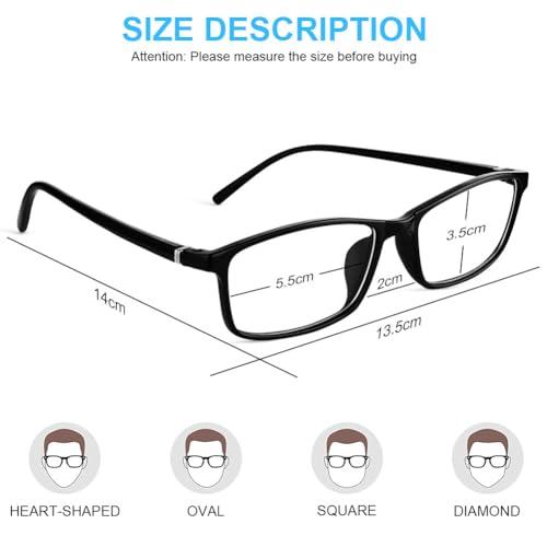 URAQT URAQT 2Pcs Blue Light Glasses for Women Men, Blue Light Blocking Glasses Lightweight Computer Glasses Anti Eyestrain & UV Glare Gaming Vintage Fake Eyeglasses Readers Clear Lens Reading Glasses